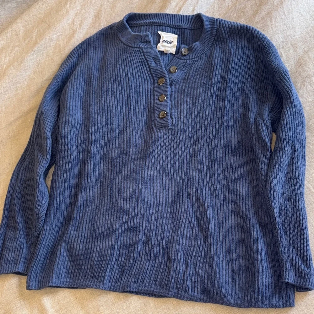 aerie Knit Henley Sweater - Picture 3 of 6
